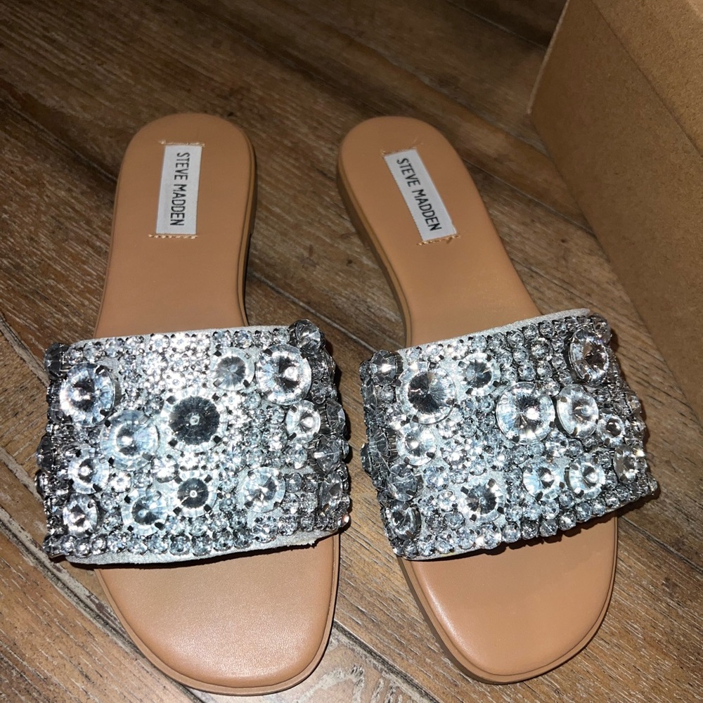 Steve Madden Knicky Embellished Rhinestone Sandel’s